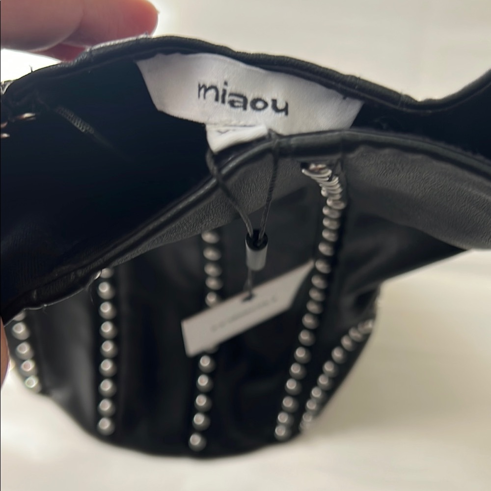 Miaou Black Studded Leather Corset - Picture 3 of 4